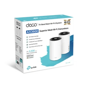 DECO X68(2-PACK) - AX3600 WHOLE HOME MESH WI-FI 6 SYSTEM (TRI-BAND) 574 MBPS AT 2.4 GHZ + 1802 MBPS AT 5 GHZ-1 +1201 MBPS AT 5 GHZ-2 DECO APP, ROUTER/AP MODE, IPV6, IPTV, (PARENTAL CONTROLS) -DECO X68(2-PACK)