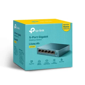 SWITCH DE 5 PUERTOS CASE METALICO / 5 PUERTOS ETHERNET 10/100/1000MBPS / TECNOLOGÍA GREEN ETHERNET / PLUG AND PLAY / DISEÑO SOBREMESA / SIN VENTILADOR- LS105G